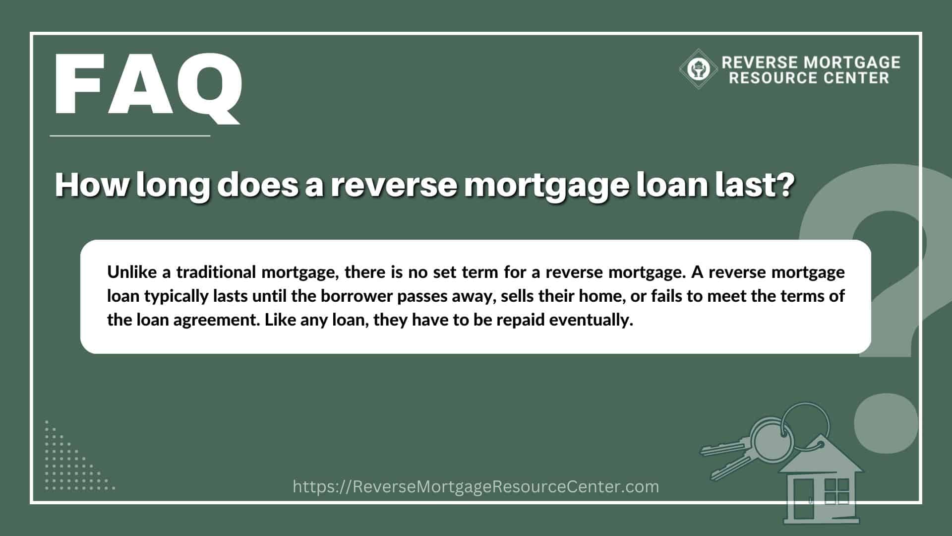 How long does a reverse mortgage loan last?