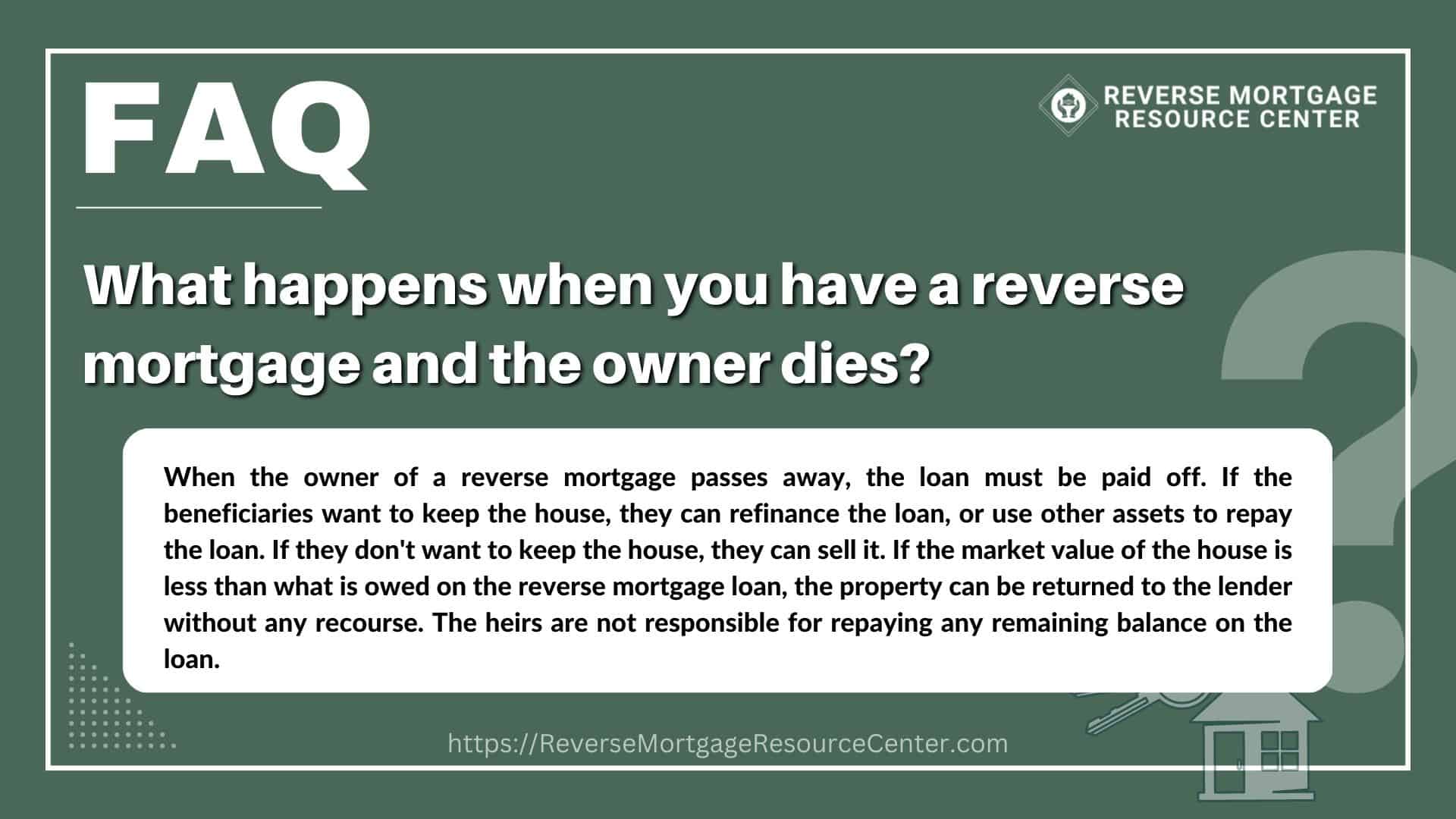 What happens when you have a reverse mortgage and the owner dies?