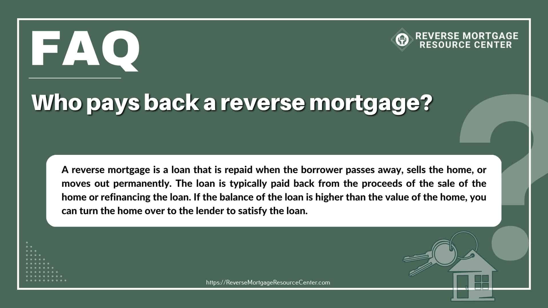 Who pays back a reverse mortgage?